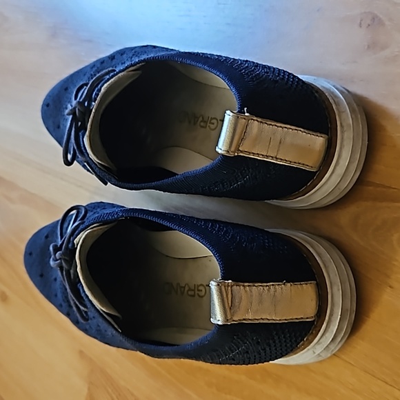 Cole Haan Original Grand Wingtip Oxfords in Marine Blue - Picture 3 of 7